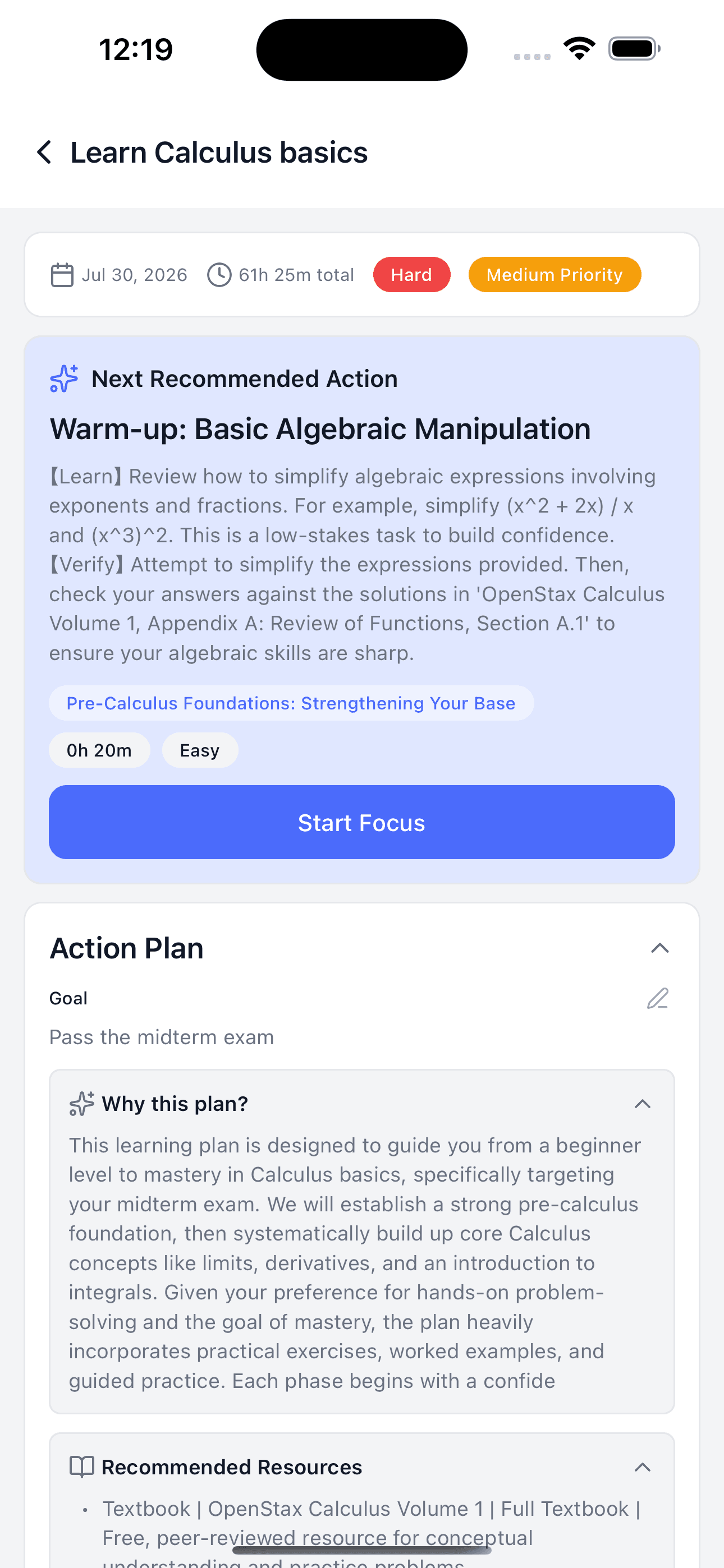 AI builds your structured plan
